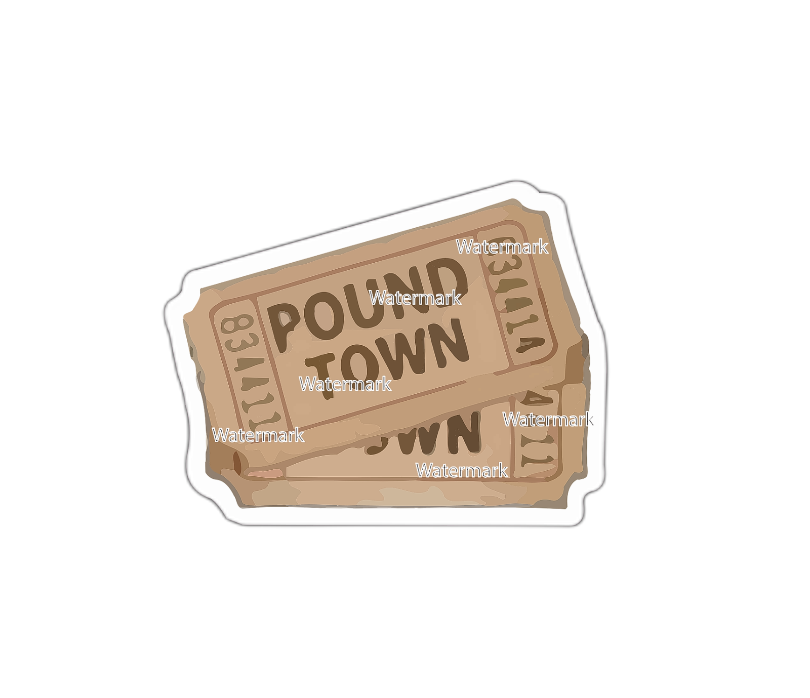 Pound Town Sticker Decal Ticket