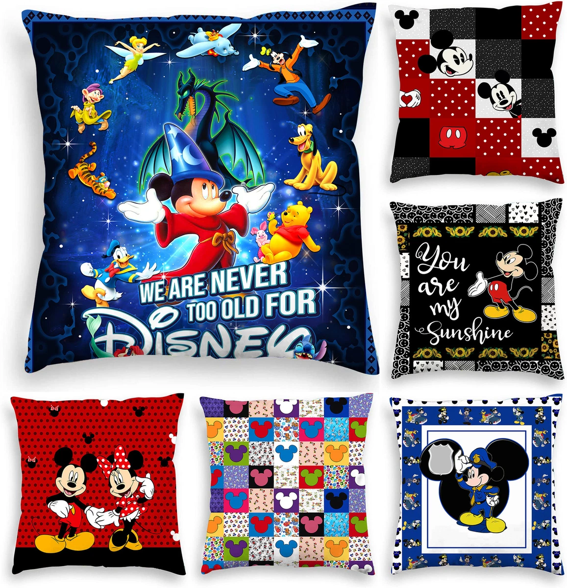 Mickey Minnie Mouse Cushion Cover Throw Pillow Case Home Sofa Bed