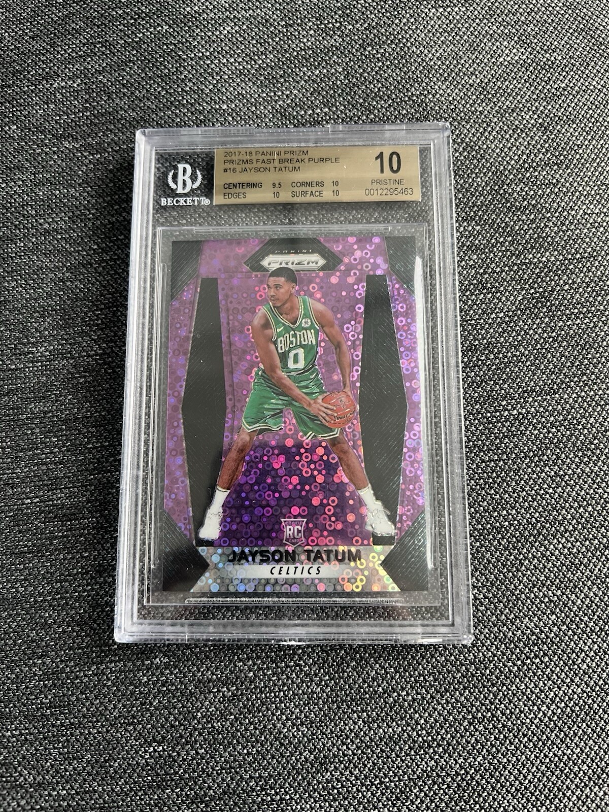 RARE BGS 10 2017-18 Panini Prizm - Purple Prizm #16 Jayson Tatum /75 (RC)