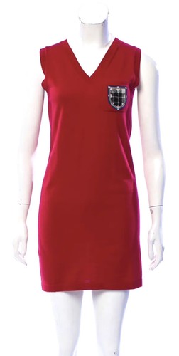 New Tag Chanel Vintage 2013 Red Crest Patch Sweater Dress 34 36 38 2 4 6 Top S M - Picture 11 of 21