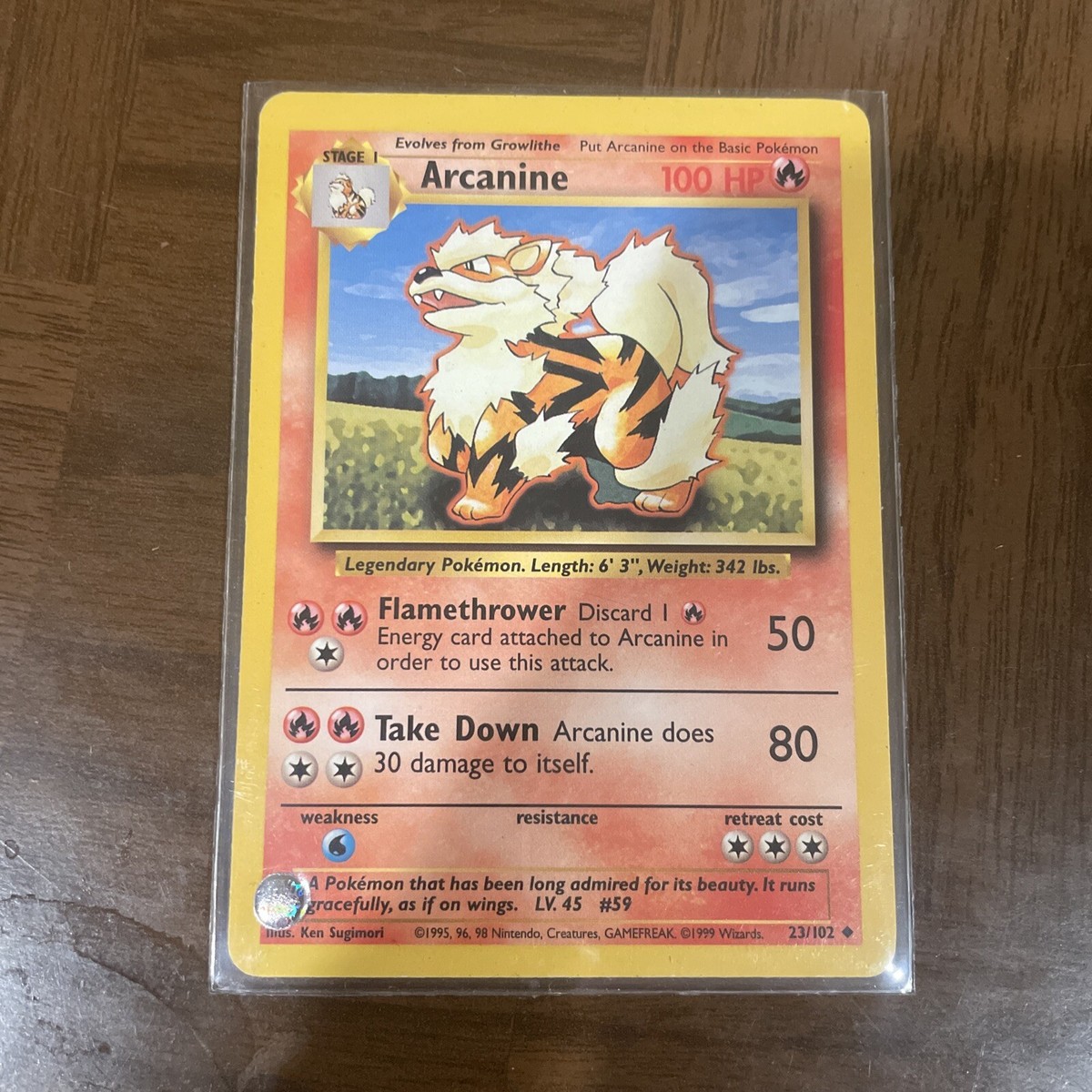 ARCANINE - Base Set - 23/102 - Uncommon - Pokemon Card - 1995