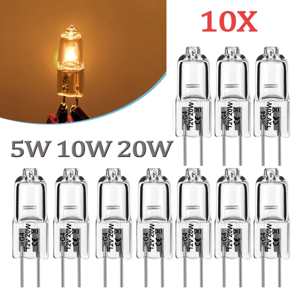 OYAJIA 10 x G4 lampada alogena bi-pin lampada a piantana 12V 10W 20W bianco caldo lampadina lampada