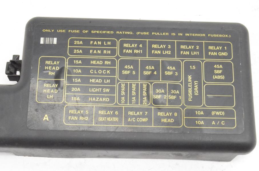 シングル・ボックス 1992-1997 Subaru SVX L Engine Fuse Box Cover | eBay