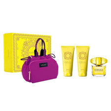 Yellow Diamond by Versace 3.0oz EDT Set for Women 4pc Bag, Shower Gel, Lotion