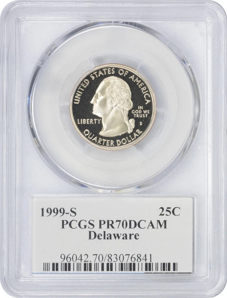 1999-S Flag Clad Delaware State Quarter DE PR70DCAM PCGS Proof 70 Deep Cameo - Image 2 of 2
