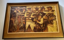 Phil Paradise Serigraph Silkscreen Large Band Musicians Mexican Modernism Listed