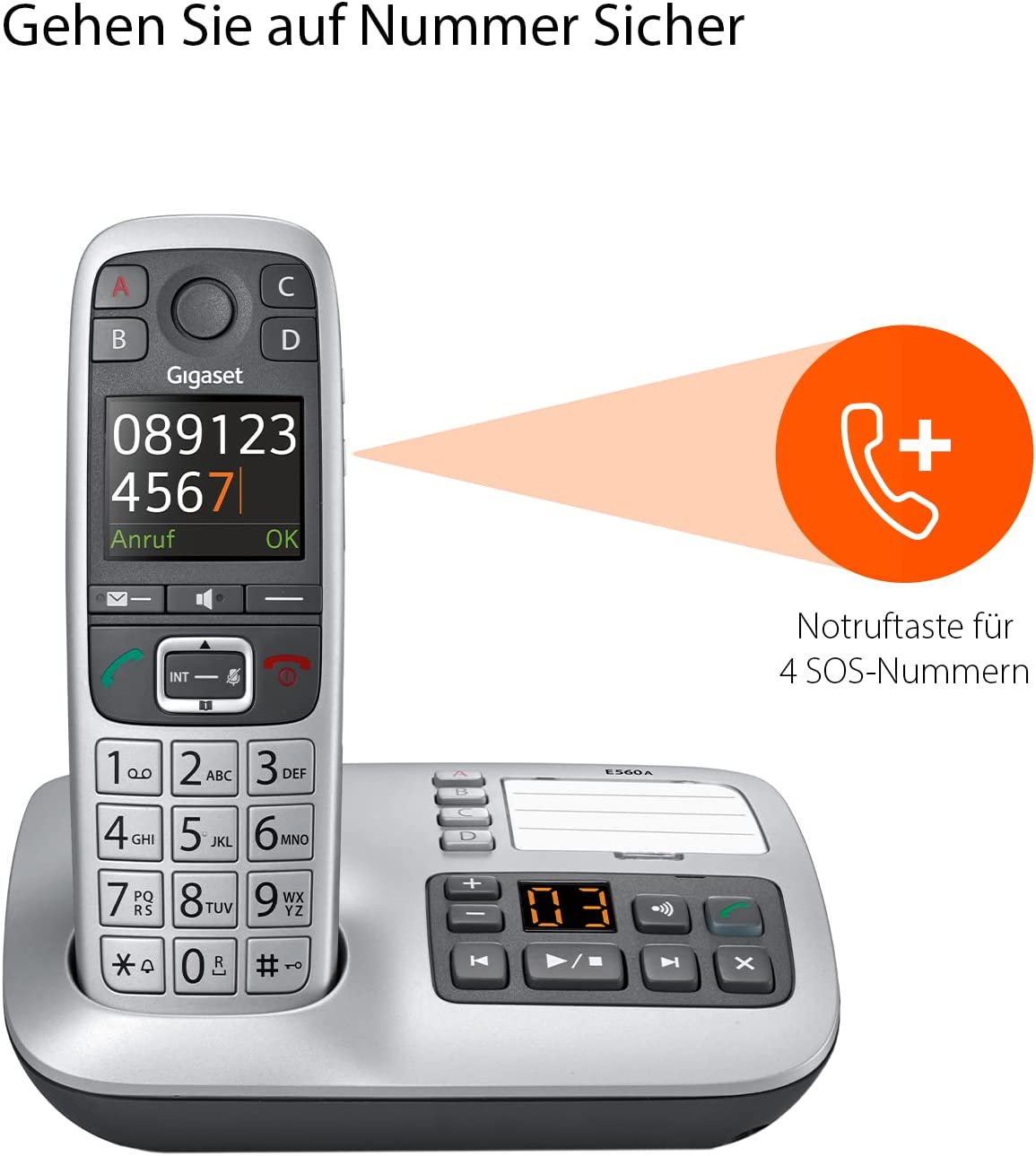 Gigaset E560A Schnurloses Senioren DectTelefon Mobilteil Mit