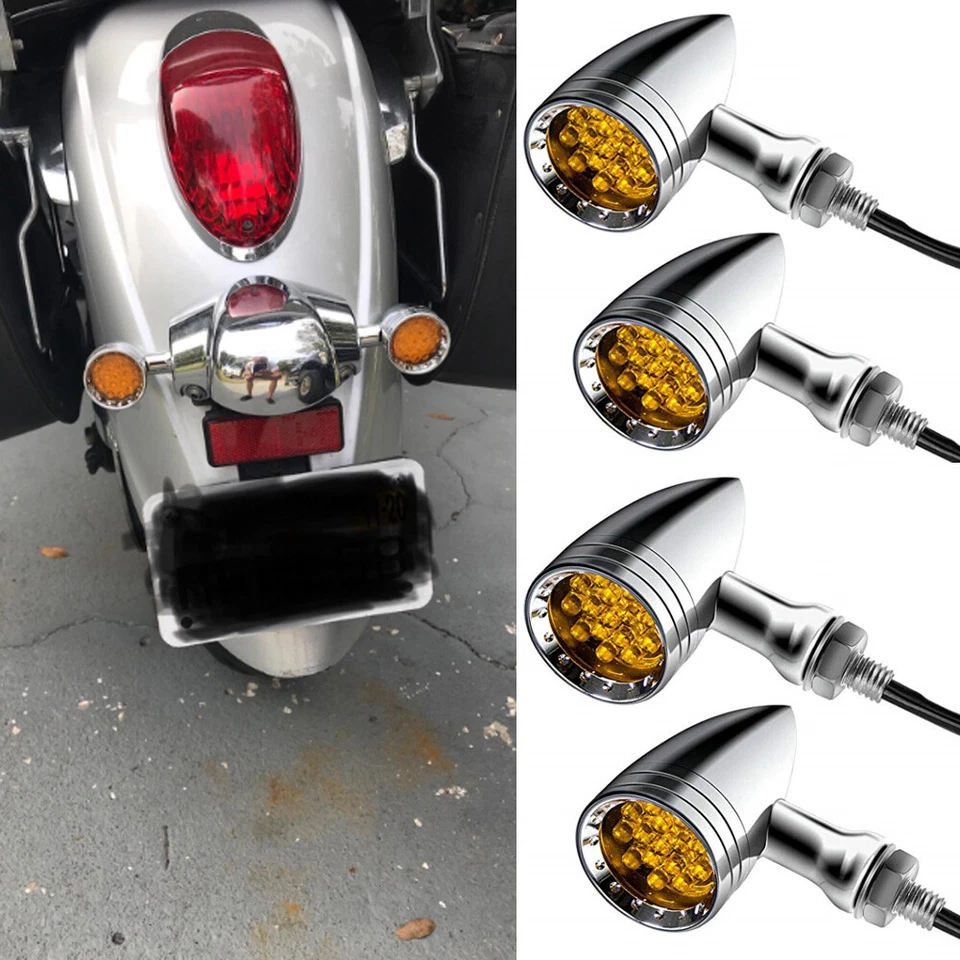 4x Luces LED de giro ámbar para Harley Sportster XL 883 1000 1200 para motocicleta Foto 2 de 4