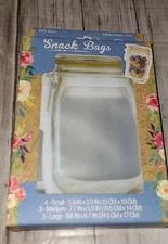 NIP Reusable Mason Jar Snack Bags by Evriholder BPA Free 10 Pieces