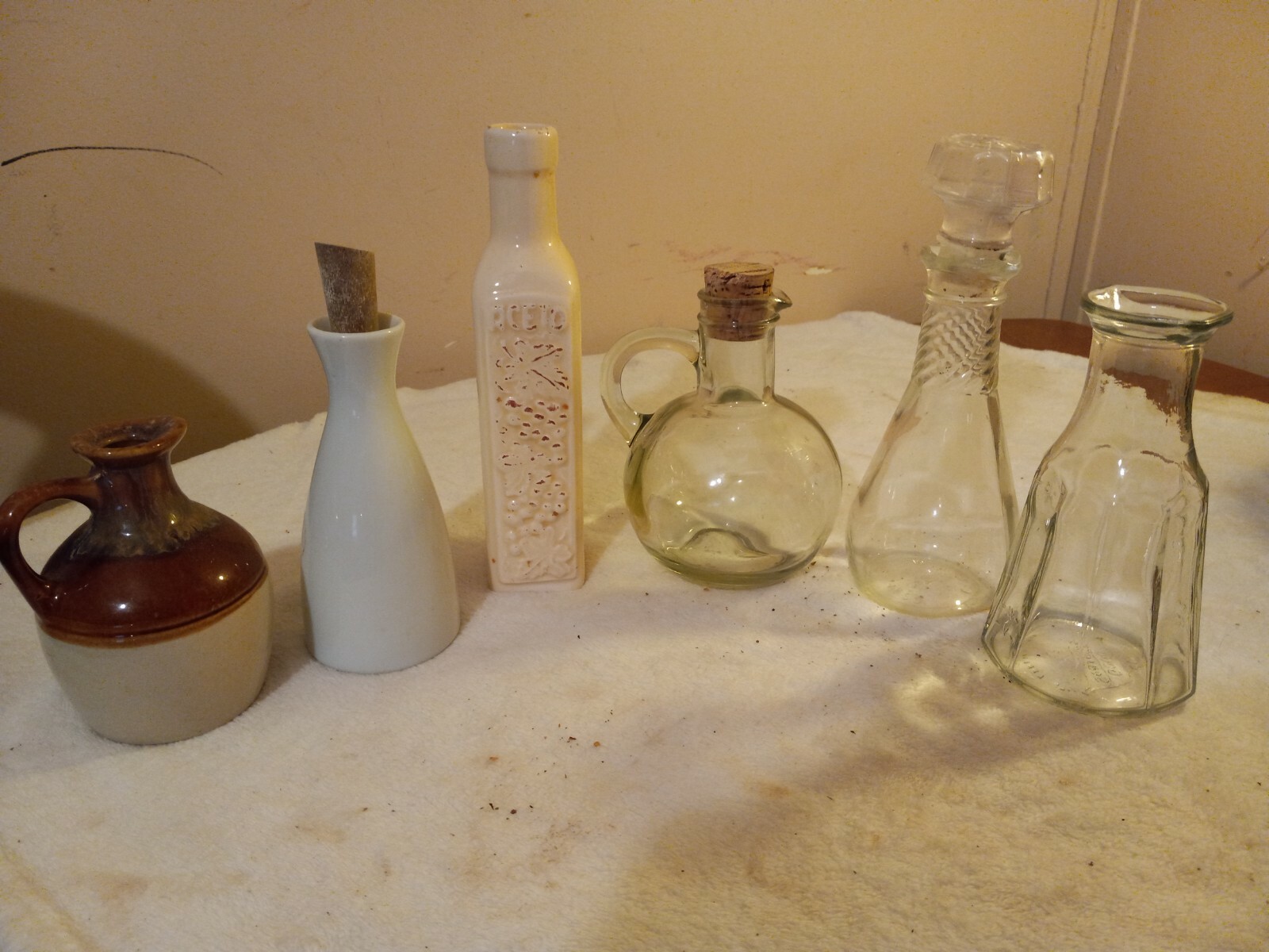 Lot of 6 Unique Oil & Vinegar Bottles eBay