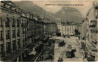 Ancienne Carte Postale CPA 38 Grenoble - Place Grenette Et Mont St Eynard, Années 1900