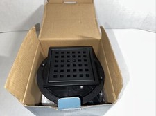 WEBANG 4 Inch Square Shower Floor Drain with Flange, Quadrato Pattern, Black