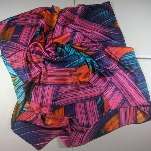 Fashion Scarf Womens 33.5 x 71 in Multicolor Geometric Print Rainbow Color Shawl
