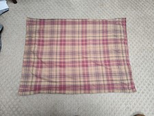 Ralph Lauren Plaid Pillow Cover Sham Cotton Brown Tan Maroon Red 32.5 X22.5"