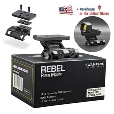 Swmpfox Rebel Riser RMR Footprint Mount Adjustable Height for ‎Picatinny Mount