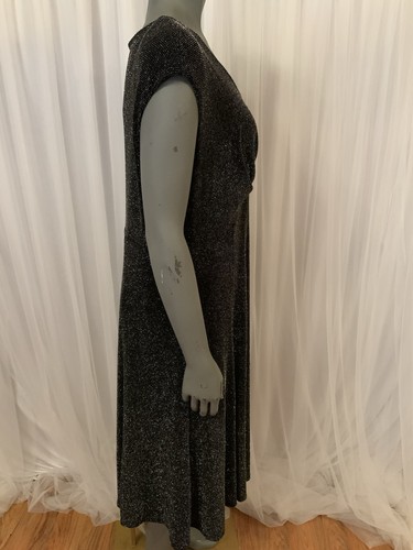 Jones Of New York Black & Silver Cocktail Dress Women’s 16 NWT - Picture 7 of 15