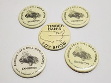 Vintage 1980s Toy Show Exhibitor Buttons Pinbacks Lot Of 5