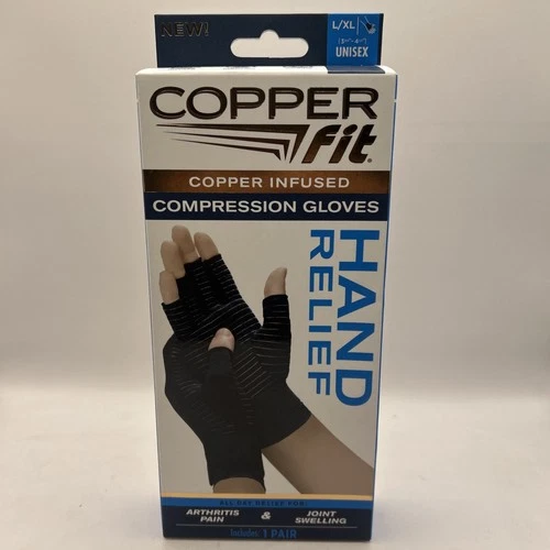 Copper Fit CFHRLXL111318 Hand Relief Compression Gloves - Large/Extra Large