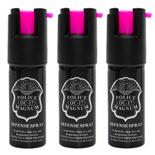 Police Magnum mini pepper spray self defense safety 3 PACK 1/2 oz Twist Locks