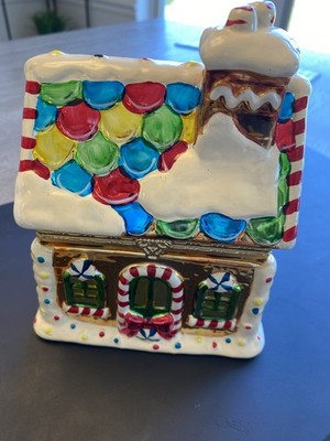 CERAMIC GINGERBREAD HOUSE MUSIC BOX BY MR. CHRISTMAS PRISTINE