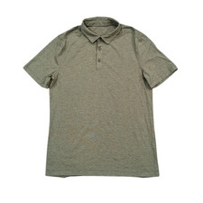 Lululemon Performance Polo Shirt Mens S Green Short Sleeve Golf Collar Stretch