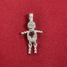 Sterling Silver 925 CZ Birthstone Charm April Baby Boy