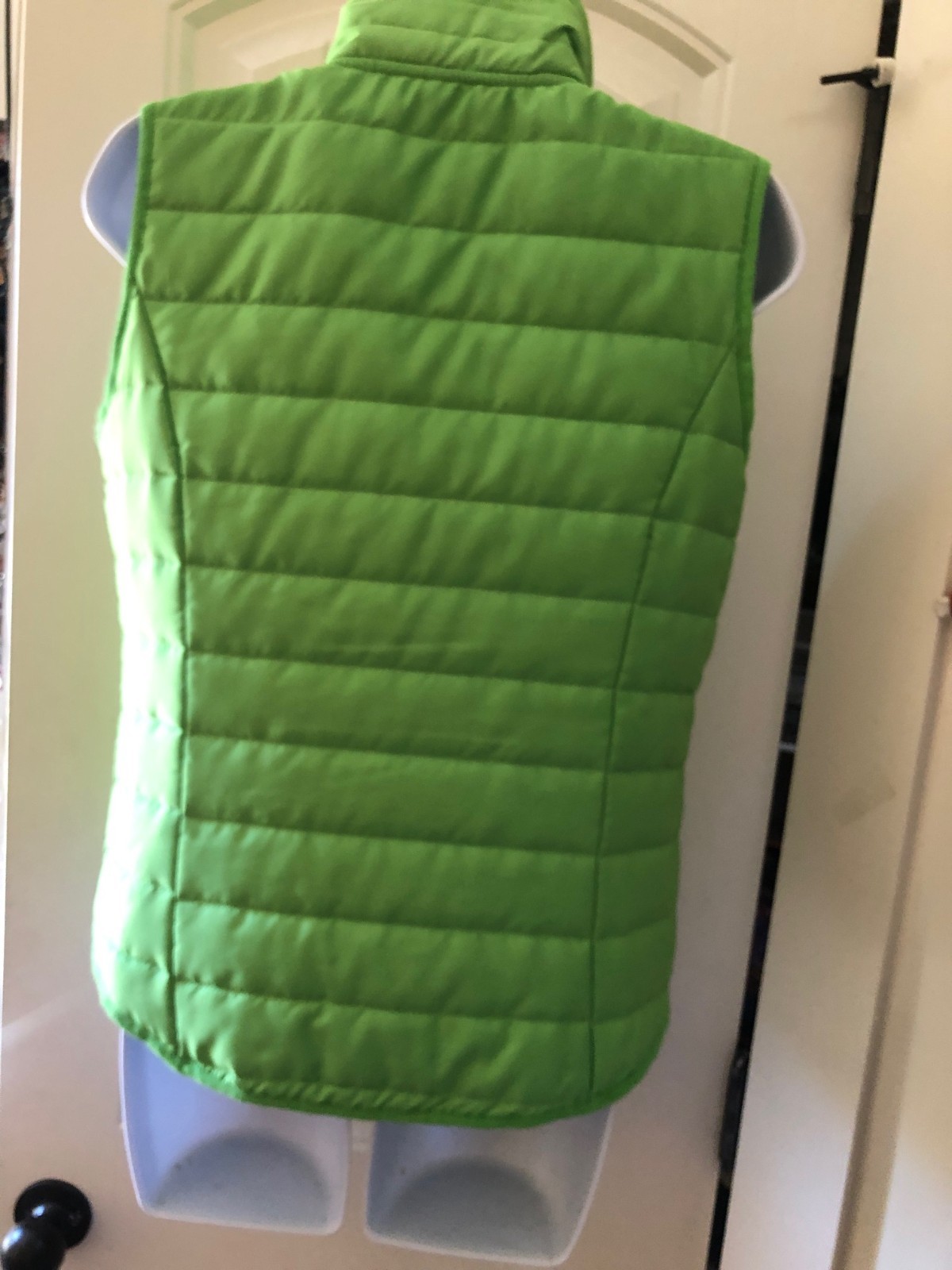 NWOT Onque Quilted Vest  Small GREEN   Fur Collar Zip w/pockets RARE image 4