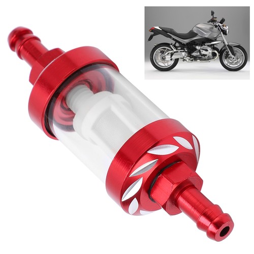 ˘Red Glass Fuel Filter Element Aluminium Alloy Shell For Cars ATV SUVs - Picture 5 of 12
