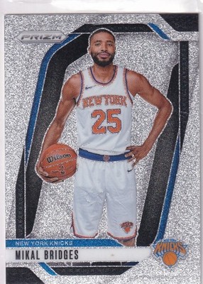 2024-25 NBA Panini Prizm No. 15 Mikal Bridges Glitter White Sparkle SSP