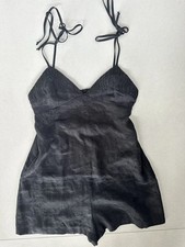 ZARA BLACK ROMPER WITH ADJUSTABLE SHOULDER TIES SIZE MEDIUM