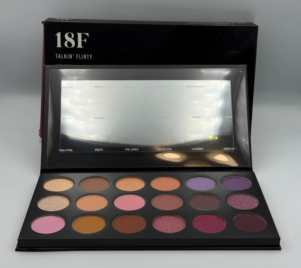Morphe 18F Talkin' Flirty Artistry Palette 18 Shades Makeup Eyeshadow Palette - Image 4 of 4