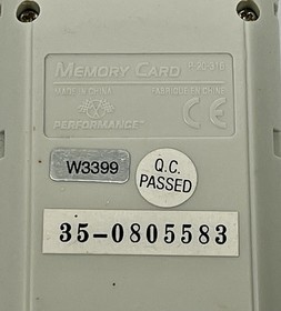 Performance Memory Card for Sega Dreamcast Console, Gray, P-20-316