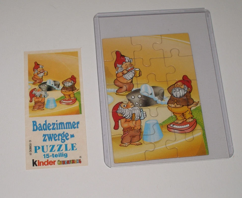 Puzzle "Badezimmerzwerge" 1991 Unten Rechts mit Beipackzettel - Bild 1 von 1