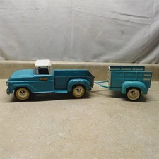 Vintage Tonka Pick Up Truck + Trailer, Stake Rack Sheep Livestock 1961-62