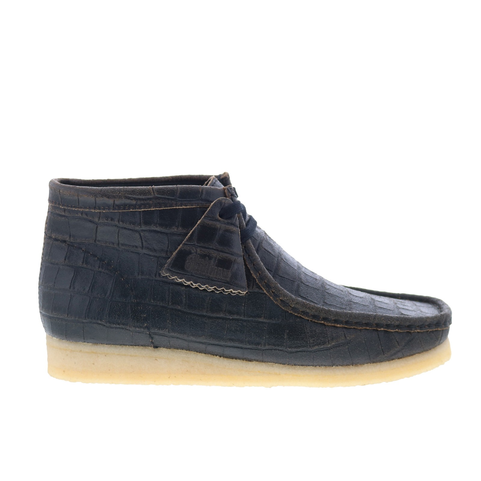 Clarks Wallabee Boot 26179191 Mens Black Leather Lace Up Chukkas Boots