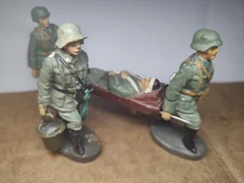Elastolin German Medic Team & Soldier W/ Water Bucket Lot