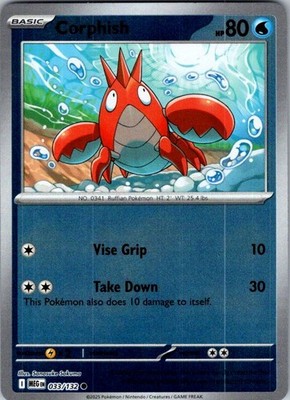 Pokemon | ME01: Mega Evolution | Corphish | 033/132 | Reverse Holo | NM