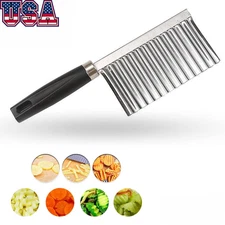Crinkle Wavy Cutter Stainless Steel Vegetable Potato Chip French Fry Slicer Tool