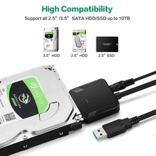 USB 3.0 to SATA III Adapter for 2.5" 3.5" SSD HDD Hard Drive with 12V/2A Power