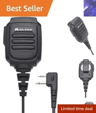 Compact Dual Pin Shoulder Mic for GMRS/FRS Radios - Plug and Play Communication