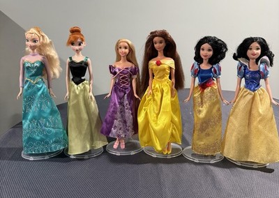 LOT OF 6 DISNEY PRINCESS DOLLS Mattel Hasbro Mixed Lot Redressed & Shoes