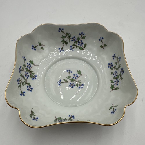Bernardaud Limoges Bleuets Delicate Porcelain Square Bowl 6 x 6 Inches (France) - Picture 2 of 5