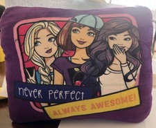 Barbie Plush Throw Pillow 8x8 Purple Graphic Print 100 Polyester Washable
