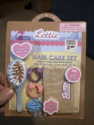 Lottie Doll Hair Care Kit - Brushes, hair ties and bag - Brand New