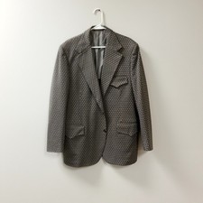 VTG Sears "The Traveller Knit" Blazer Geometric Size Unknown Pattern Brown Green