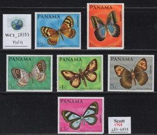 WC1_28397. PANAMA. Beautiful 1968 BUTTERFLIES set. Sc.483-483E. MNH