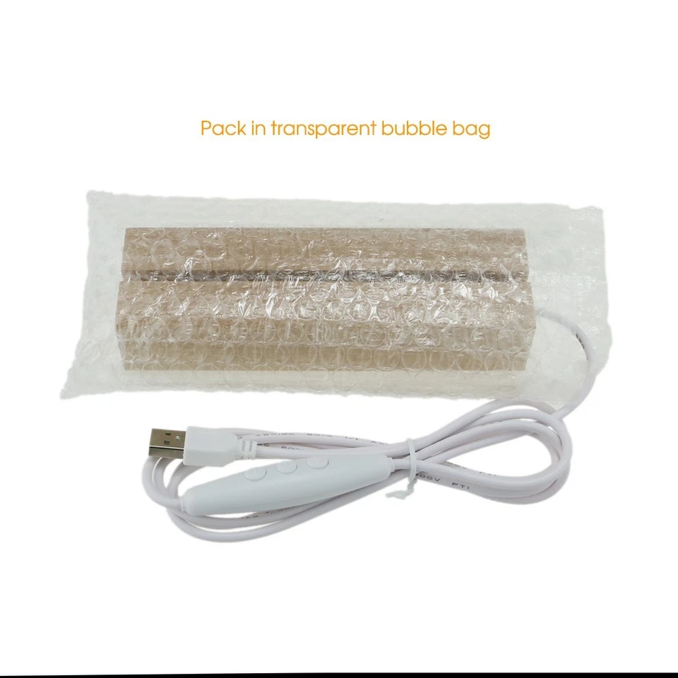 Venta al por mayor 70 piezas base de madera RGB LED 7 luces de colores controlador de 3 botones USB Foto 2 de 4