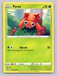 Paras 004/196 Lost Origin Common Pokemon Card