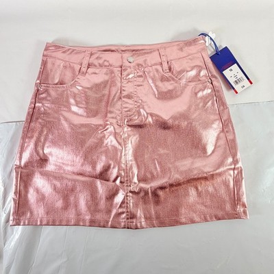Limited Too Girls Metallic Pink Skort Shimmer Mini Skirt Shorts Size 16