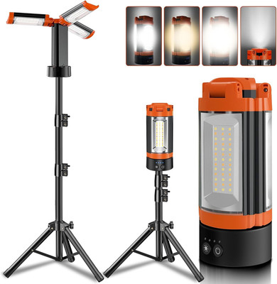 12000mAh Rechargeable Camping Light with Tripod, 2200 Lumens Dimmable Flashlight